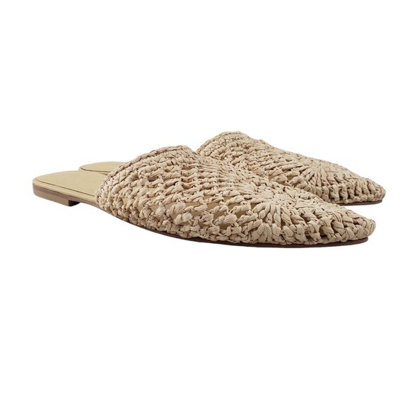 Matisse Sag Harbor Raffia Mule Slip On Neutral Pointed Toe Womens Size 11 - Picture 1 of 4